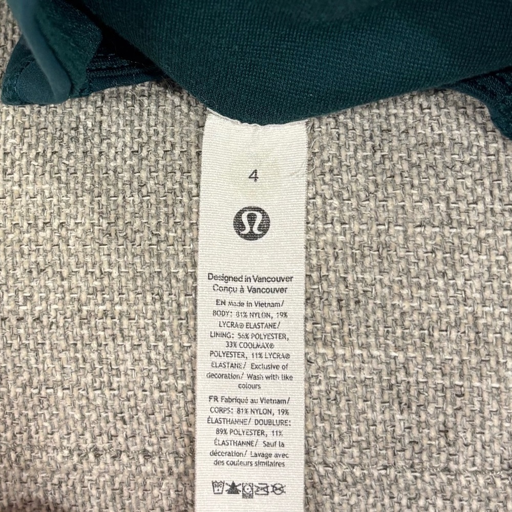 Lululemon Define Cropped Jacket Nulu Size 4 In Storm Teal - Picture 8 of 9